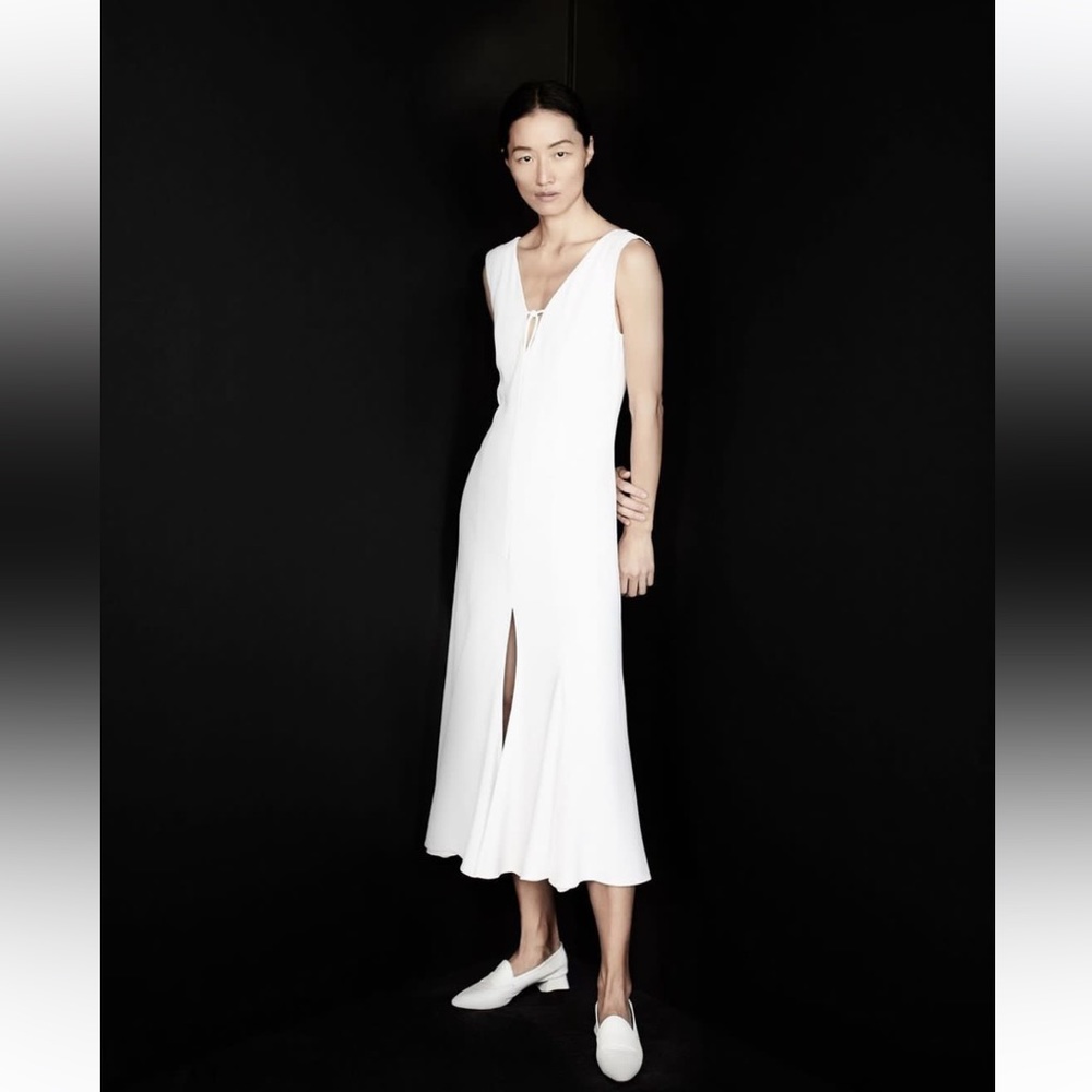 NWT High End Brand HANSCOOL V-Neck Midi Dress - Picture 1 of 11